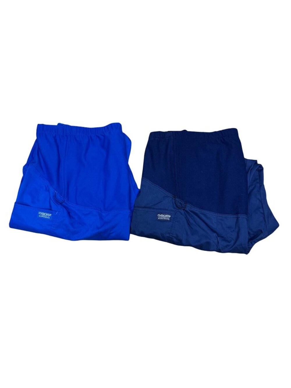 Lot of 2 Cherokee Maternity Scrub Pants XL Navy & Royal Blue New With Tags